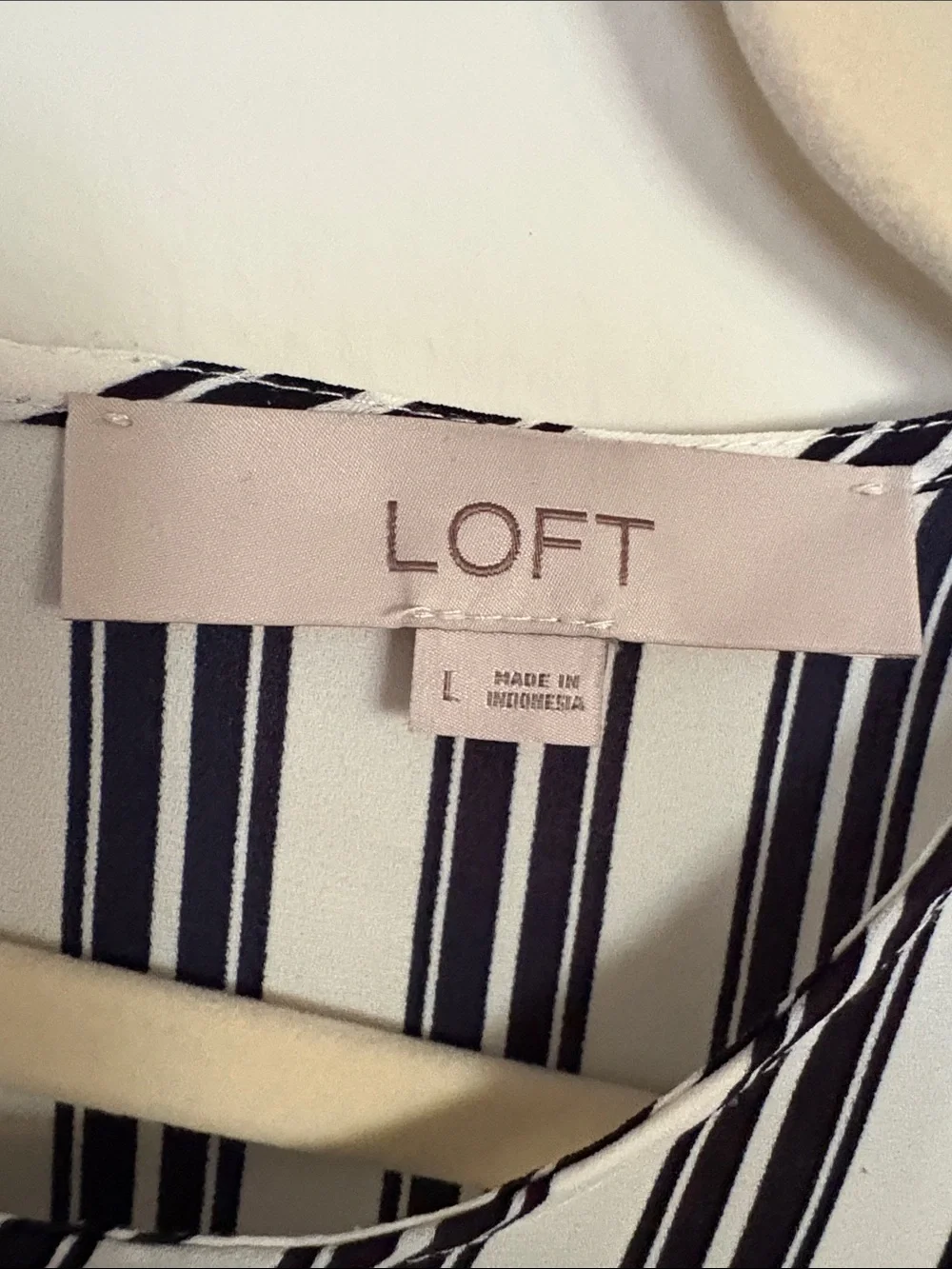 Loft Black & White Striped Long-Sleeve Women's Top